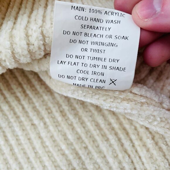 Wish Australia Women's Size S Cream Knit Pullover Sweater Crew Neck Long Sleeve - Picture 8 of 9